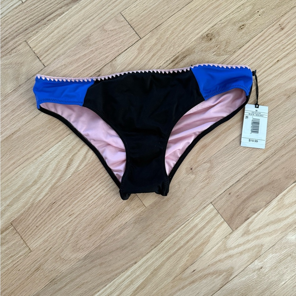 Shade & Shore Black and Blue Bikini Bottom